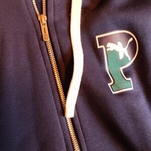 Puma Dark Blue Zip-Up with Green Logo